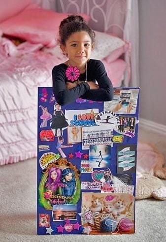 a girl sharing her vision board