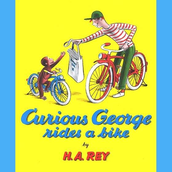 Curious George rides a bike